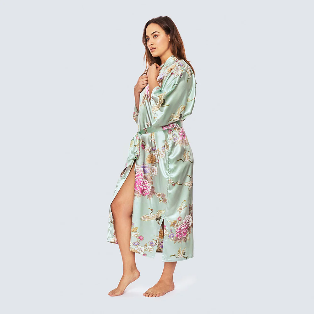 Chrysanthemum & Crane Long Kimono Robe (Plus Size) 11 Chrysanthemum & Crane Long Kimono Robe (Plus Size)