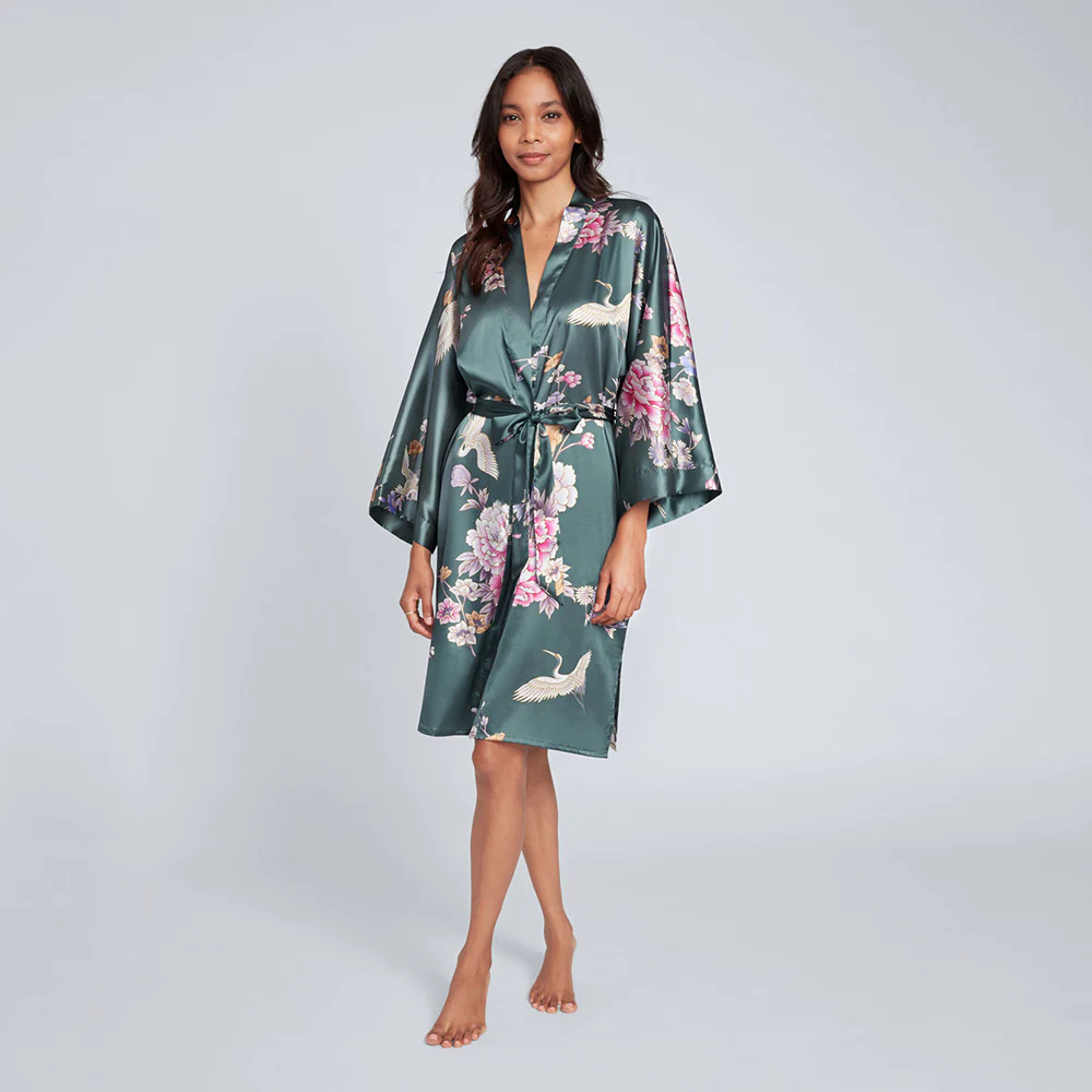 Chrysanthemum & Crane Short Kimono Robe 12 Chrysanthemum & Crane Short Kimono Robe