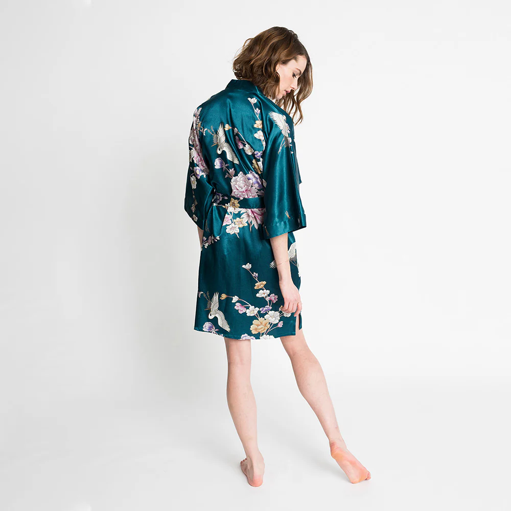 Chrysanthemum & Crane Short Kimono Robe 24 Chrysanthemum & Crane Short Kimono Robe