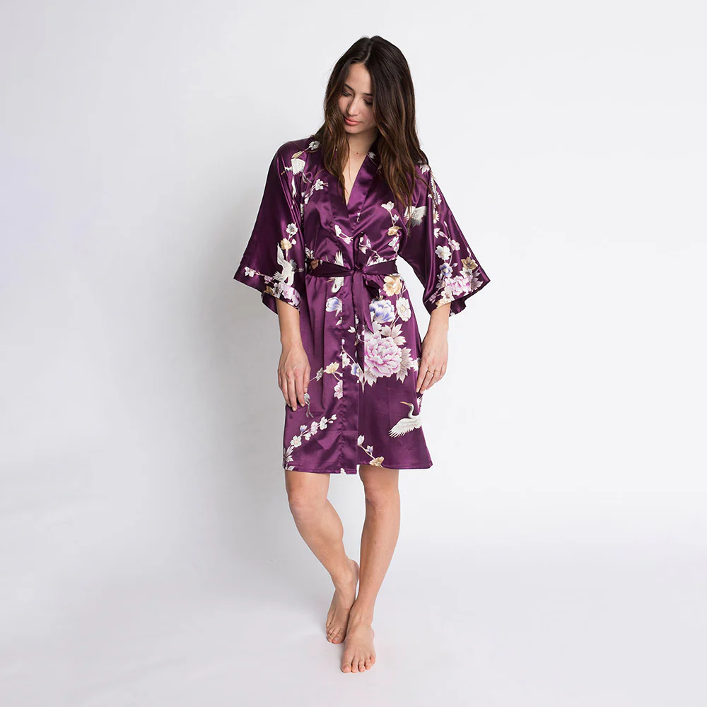 Chrysanthemum & Crane Short Kimono Robe 25 Chrysanthemum & Crane Short Kimono Robe