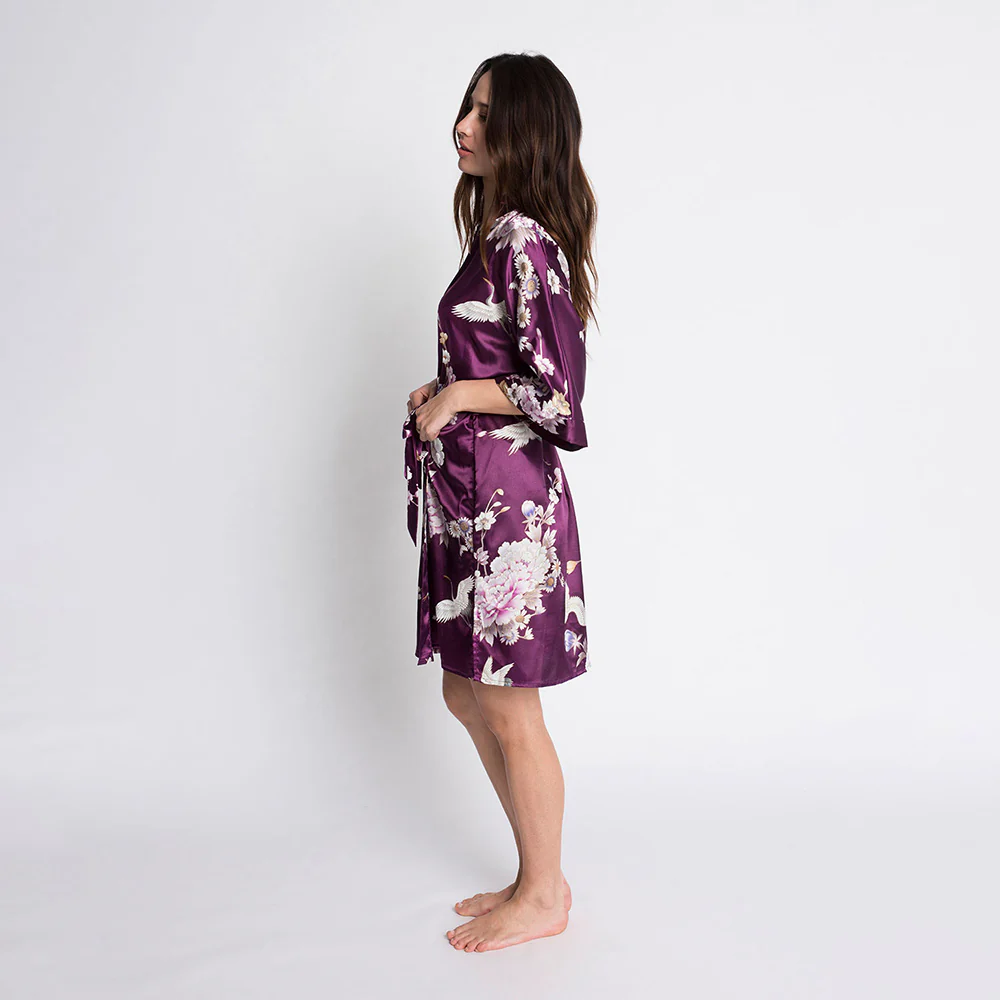 Chrysanthemum & Crane Short Kimono Robe 26 Chrysanthemum & Crane Short Kimono Robe