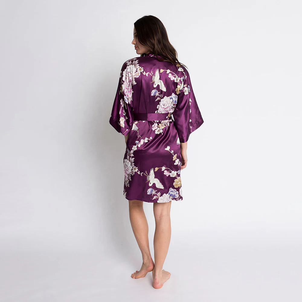 Chrysanthemum & Crane Short Kimono Robe 27 Chrysanthemum & Crane Short Kimono Robe