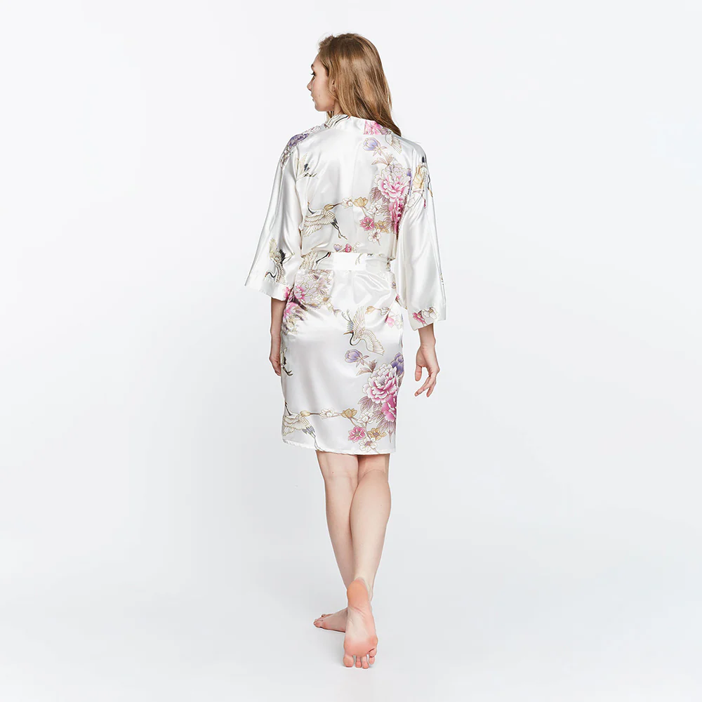 Chrysanthemum & Crane Short Kimono Robe 36 Chrysanthemum & Crane Short Kimono Robe