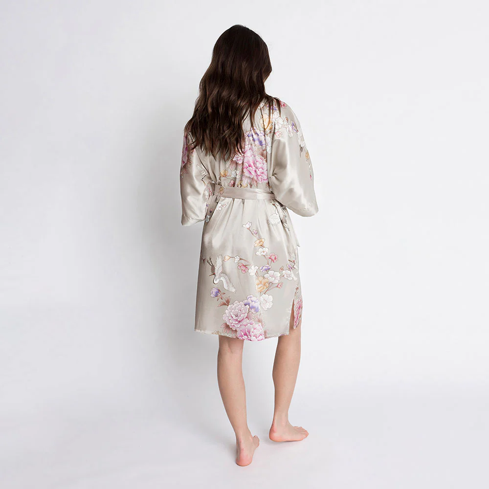 Chrysanthemum & Crane Short Kimono Robe 40 Chrysanthemum & Crane Short Kimono Robe