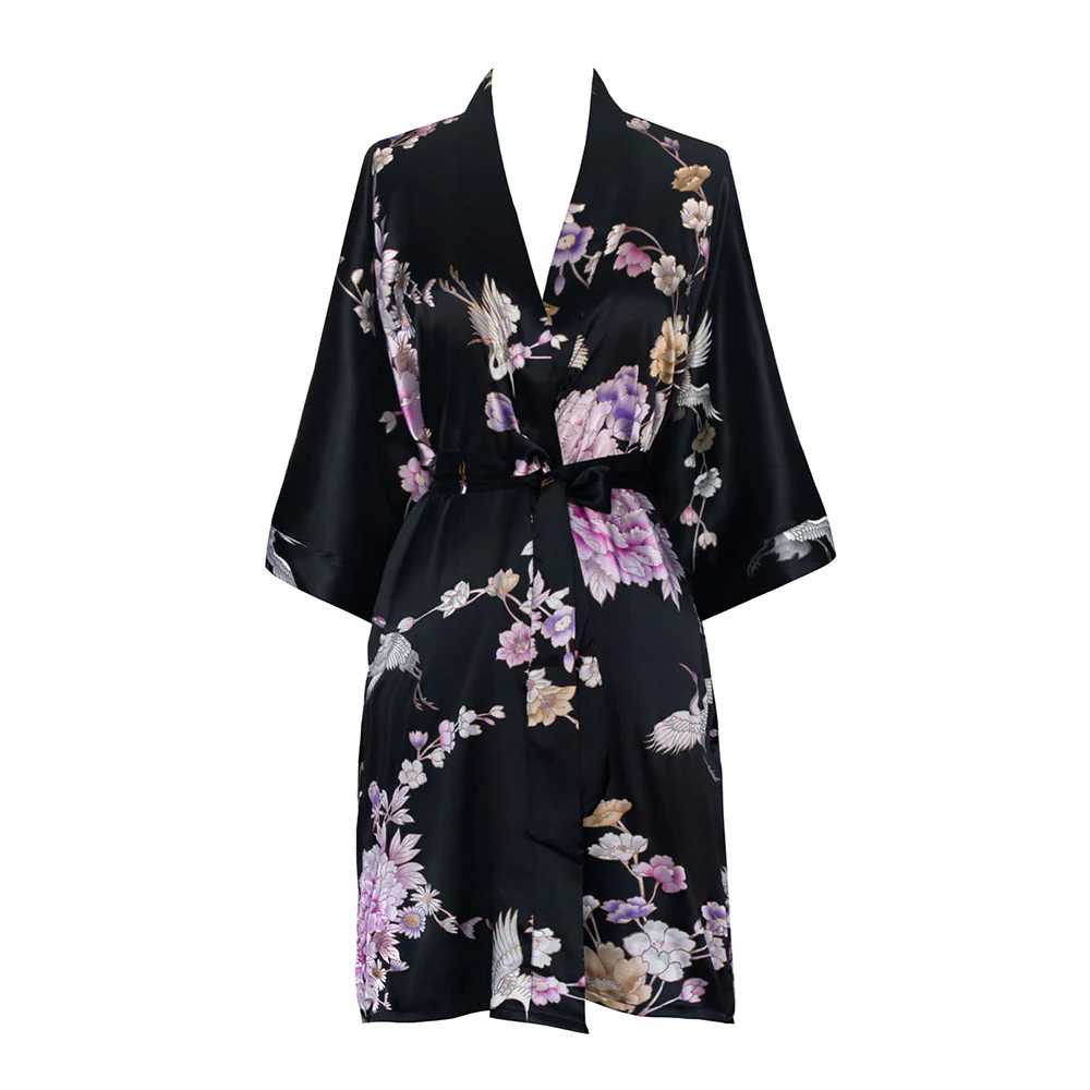 Chrysanthemum & Crane Short Kimono Robe 41 Chrysanthemum & Crane Short Kimono Robe