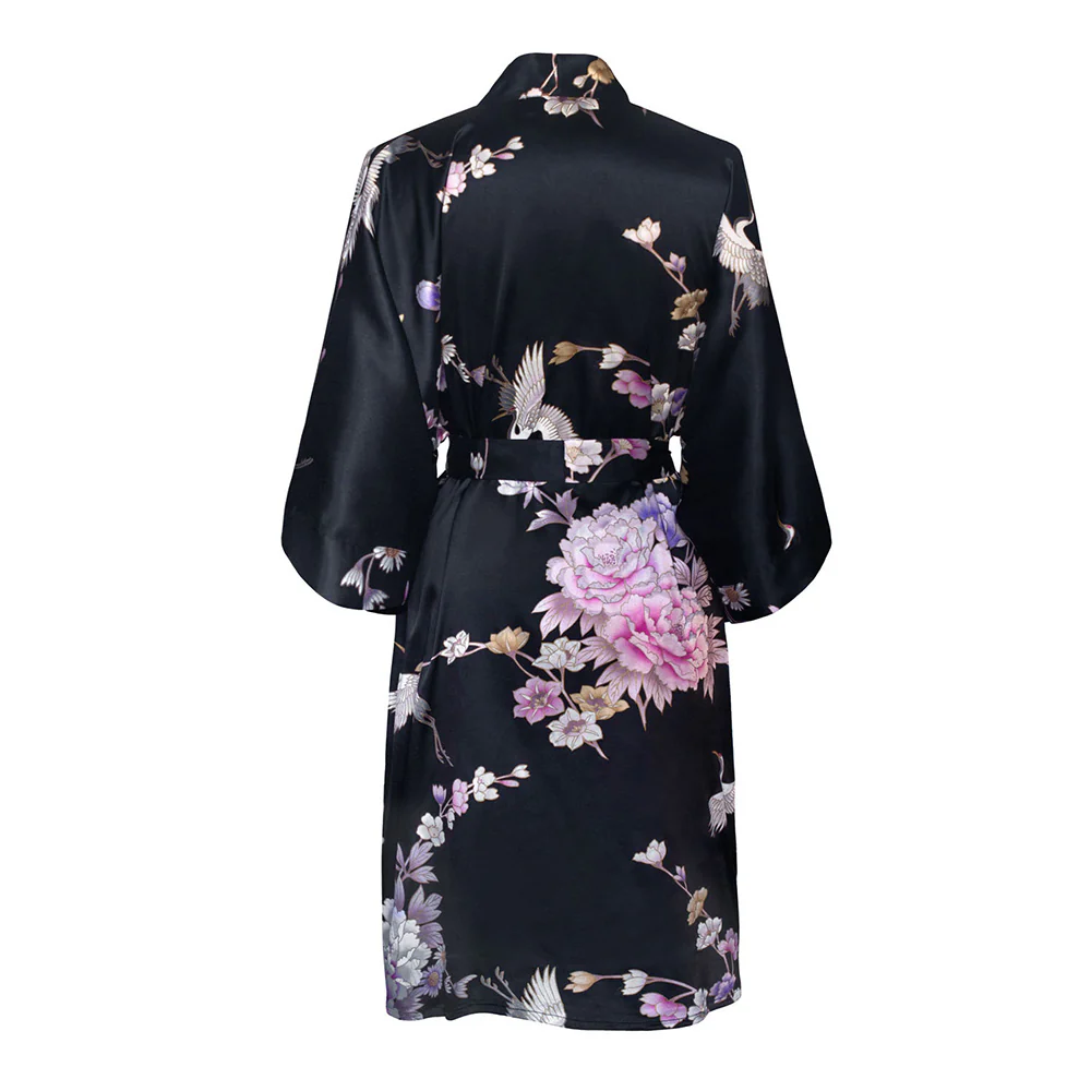 Chrysanthemum & Crane Short Kimono Robe 42 Chrysanthemum & Crane Short Kimono Robe