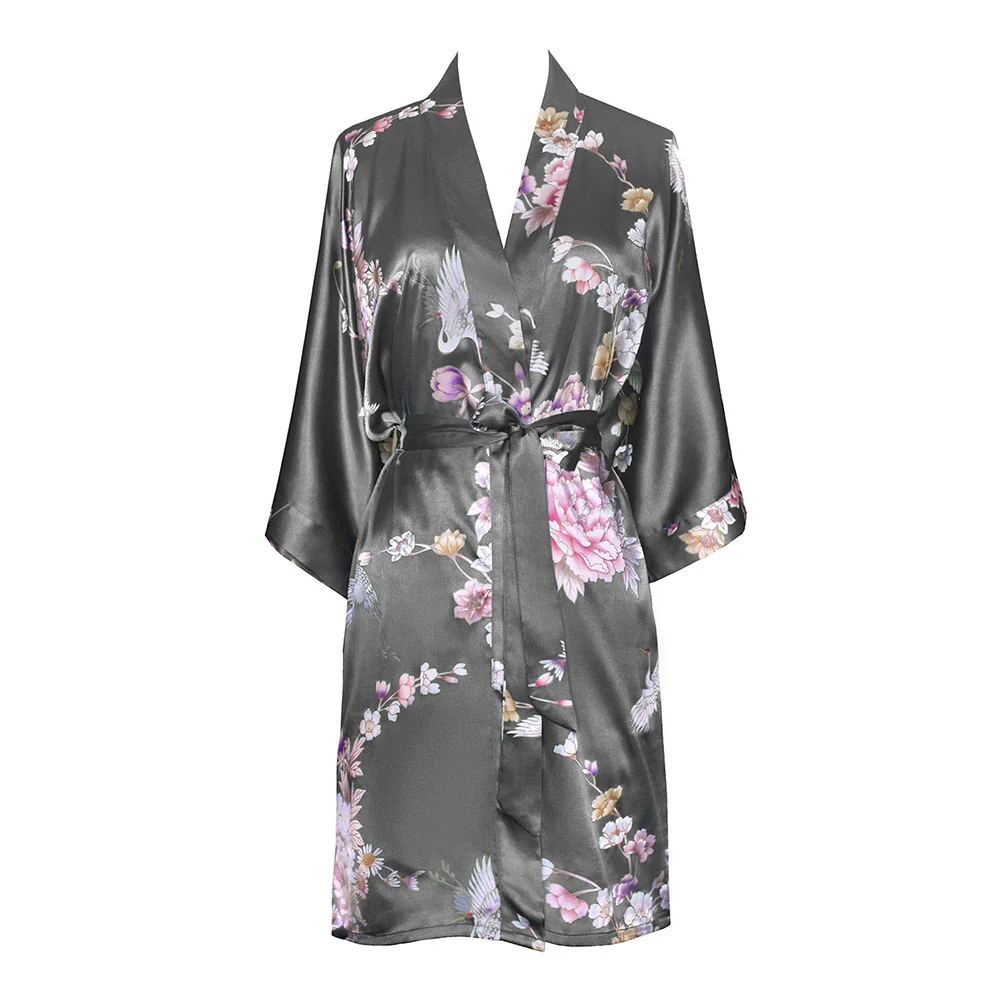 Chrysanthemum & Crane Short Kimono Robe 45 Chrysanthemum & Crane Short Kimono Robe