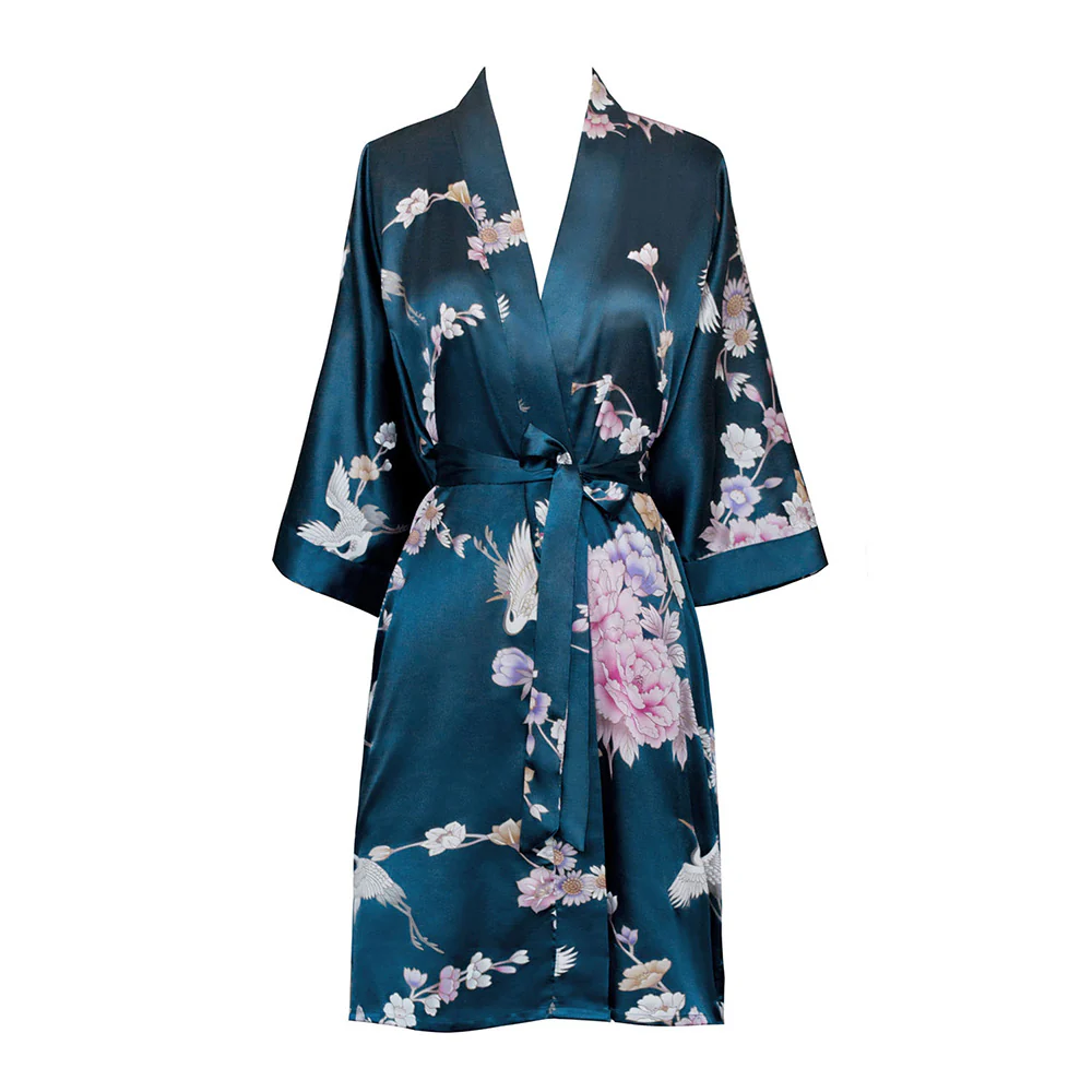 Chrysanthemum & Crane Short Kimono Robe 47 Chrysanthemum & Crane Short Kimono Robe