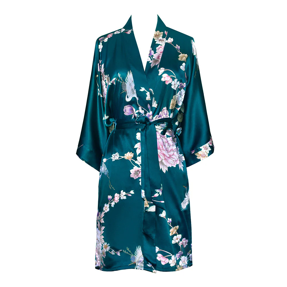 Chrysanthemum & Crane Short Kimono Robe 49 Chrysanthemum & Crane Short Kimono Robe