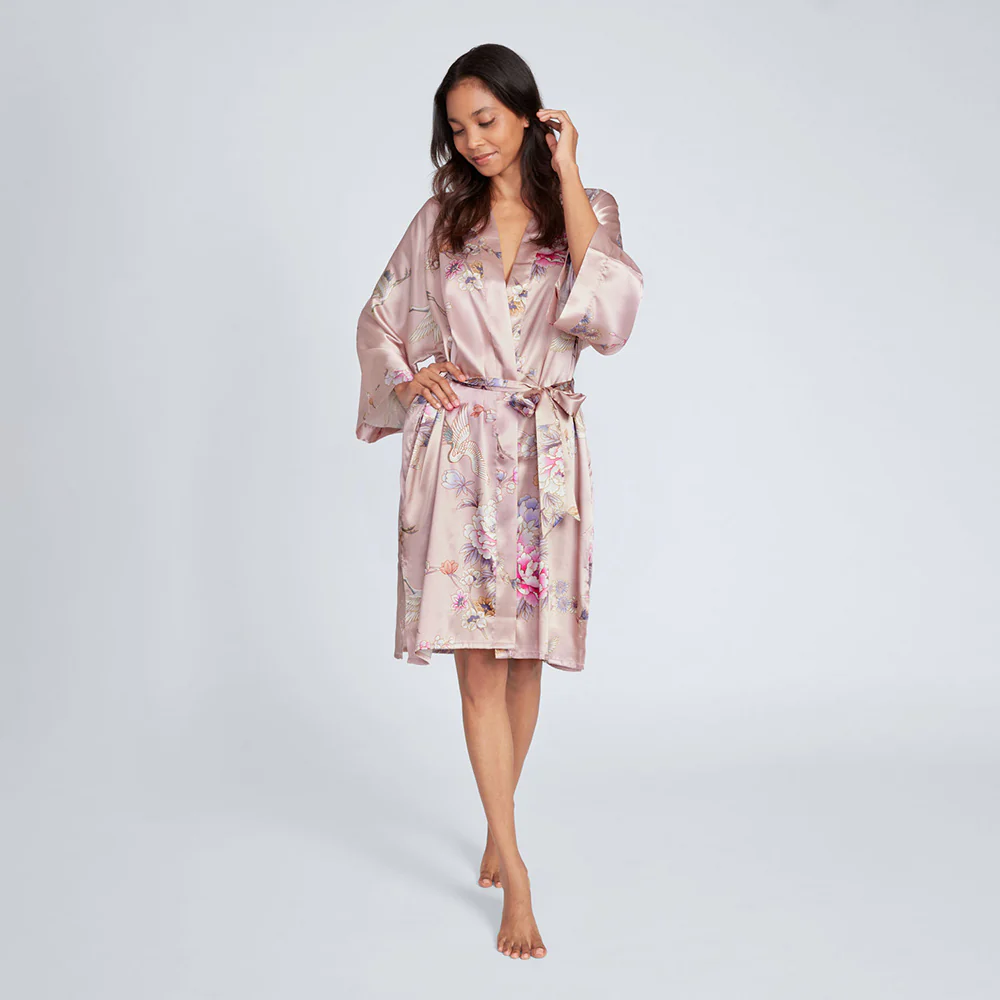 Chrysanthemum & Crane Short Kimono Robe 5 Chrysanthemum & Crane Short Kimono Robe