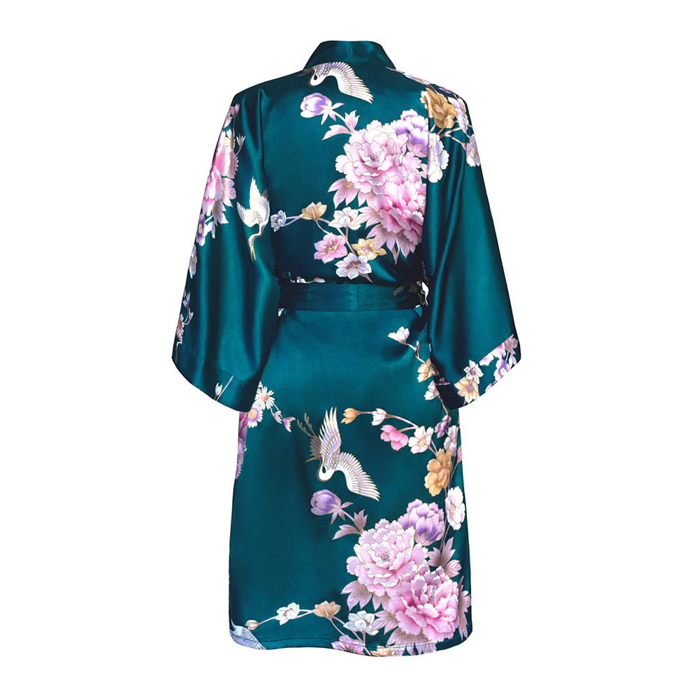 Chrysanthemum & Crane Short Kimono Robe 50 Chrysanthemum & Crane Short Kimono Robe