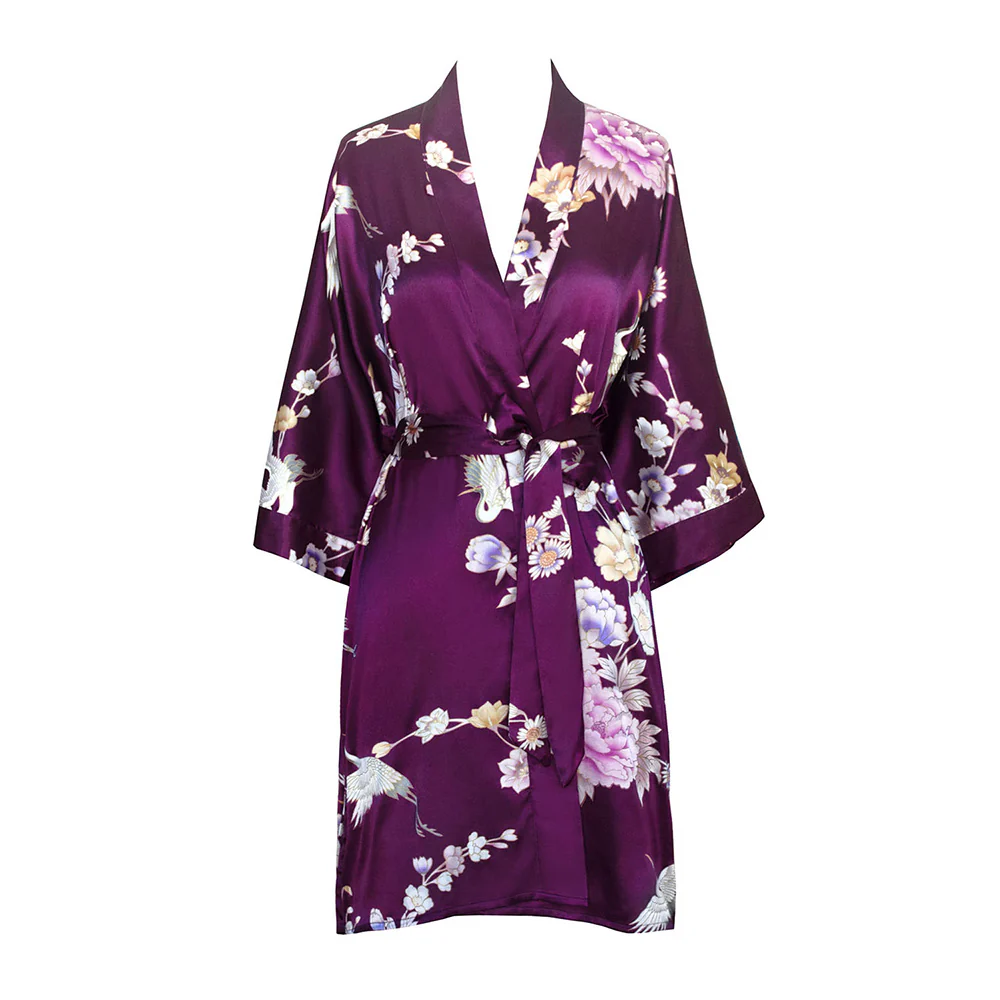 Chrysanthemum & Crane Short Kimono Robe 51 Chrysanthemum & Crane Short Kimono Robe