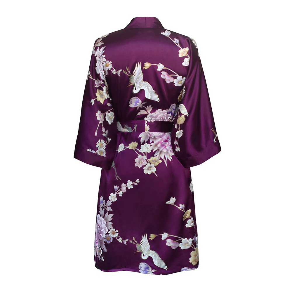 Chrysanthemum & Crane Short Kimono Robe 52 Chrysanthemum & Crane Short Kimono Robe
