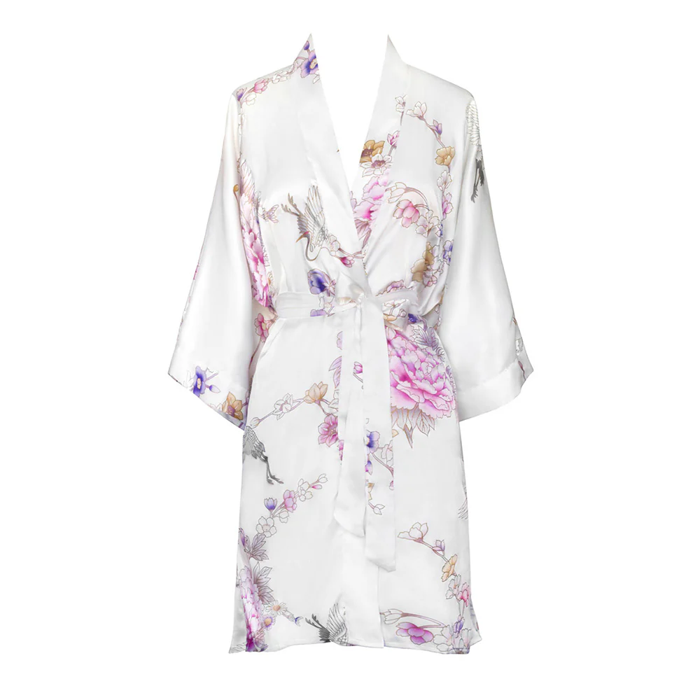 Chrysanthemum & Crane Short Kimono Robe 53 Chrysanthemum & Crane Short Kimono Robe