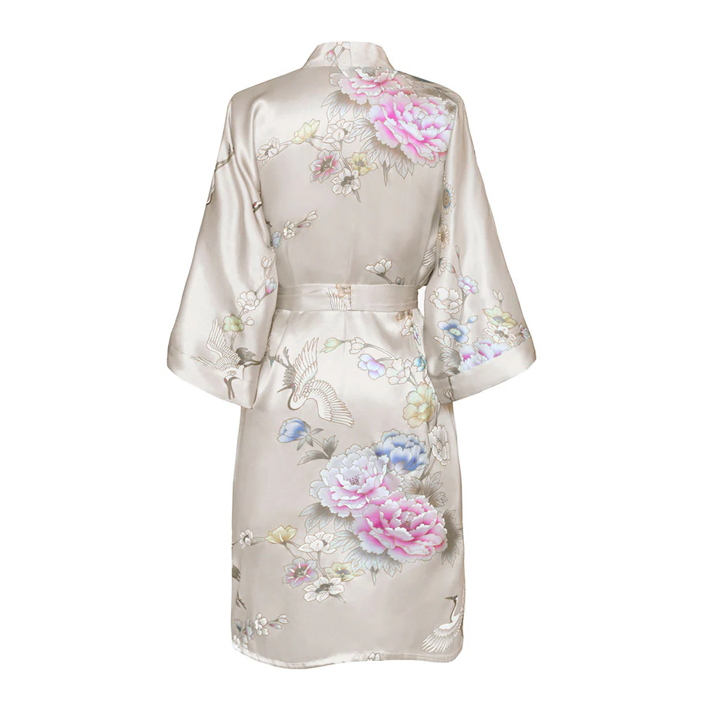 Chrysanthemum & Crane Short Kimono Robe 56 Chrysanthemum & Crane Short Kimono Robe