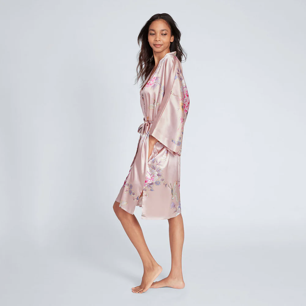 Chrysanthemum & Crane Short Kimono Robe 6 Chrysanthemum & Crane Short Kimono Robe