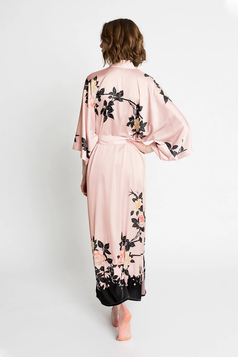 Blush Rose Long Kimono Robe