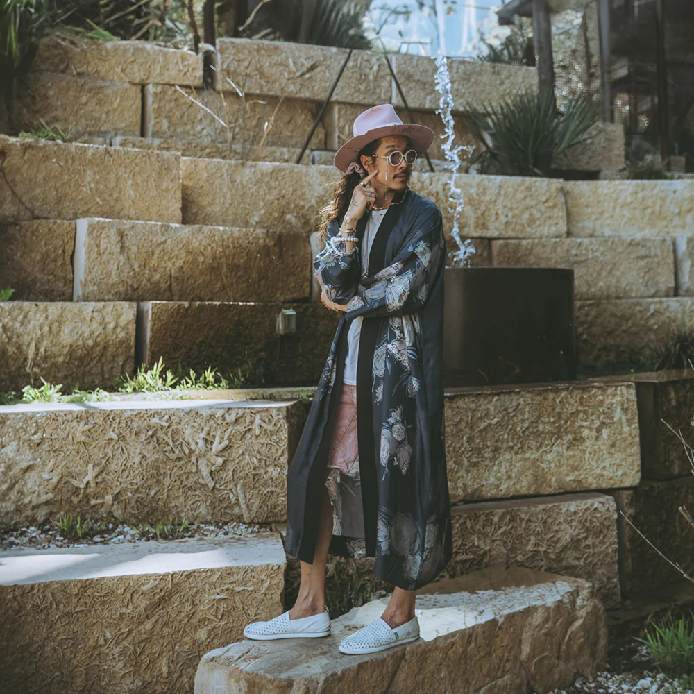 Washable Silk Twill Jia Kimono Wrap